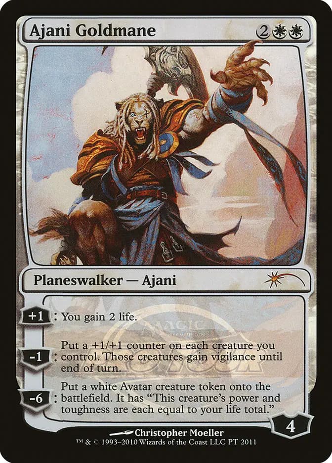 Card image of Ajani Goldmane