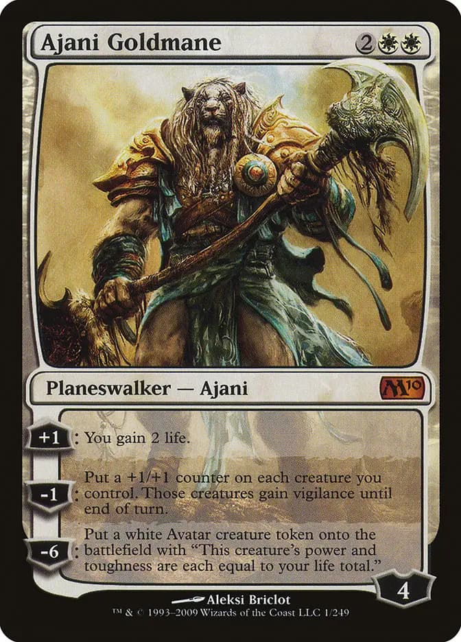Card image of Ajani Goldmane