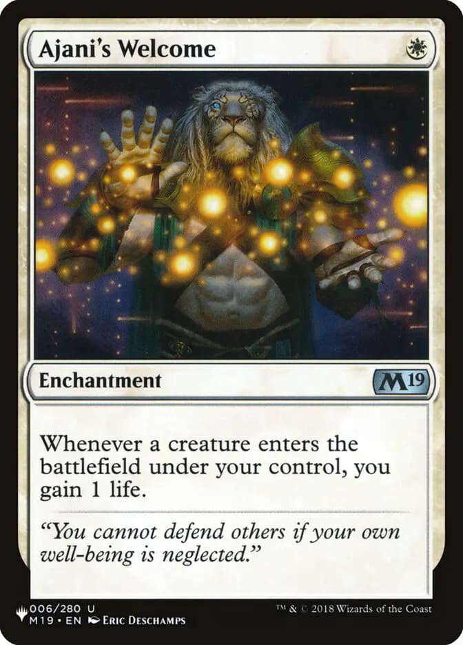 Card image of Ajani's Welcome