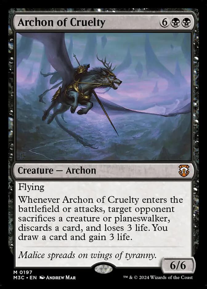 Card image of Archon of Cruelty