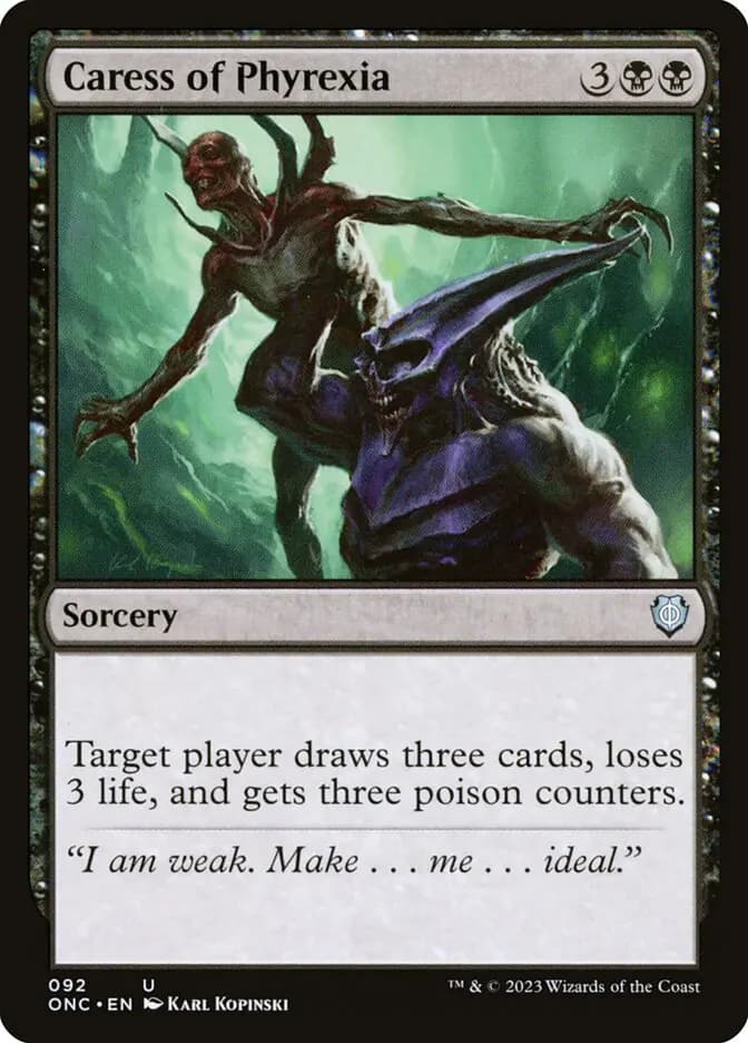 Card image of Caress of Phyrexia