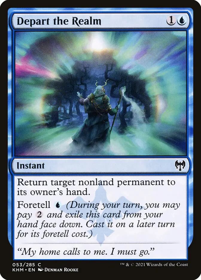 Card image of Depart the Realm