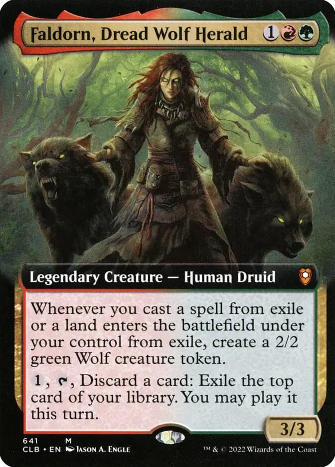 Card image of Faldorn, Dread Wolf Herald
