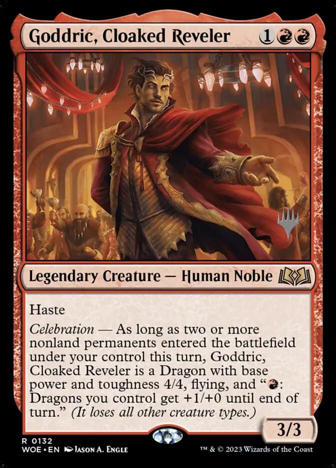 Card image of Goddric, Cloaked Reveler