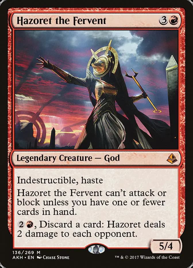 Card image of Hazoret the Fervent