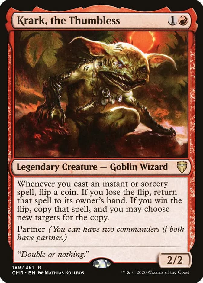 Card image of Krark, the Thumbless