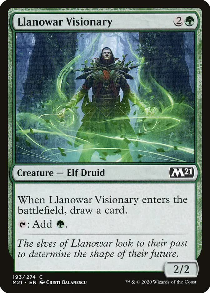 Card image of Llanowar Visionary