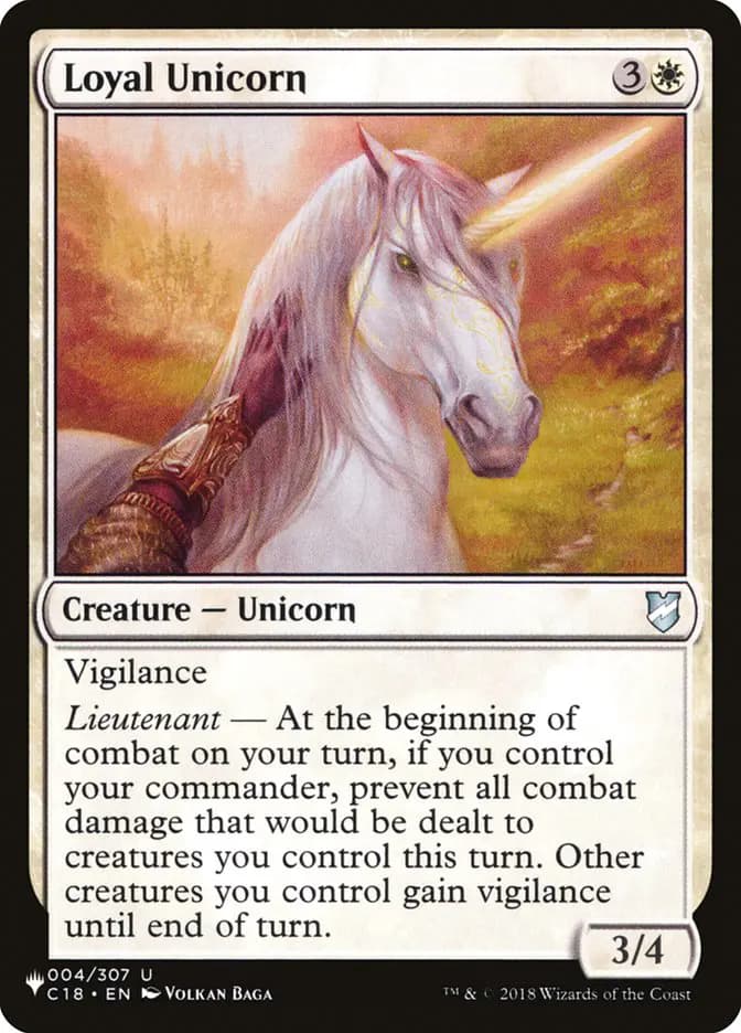 Card image of Loyal Unicorn