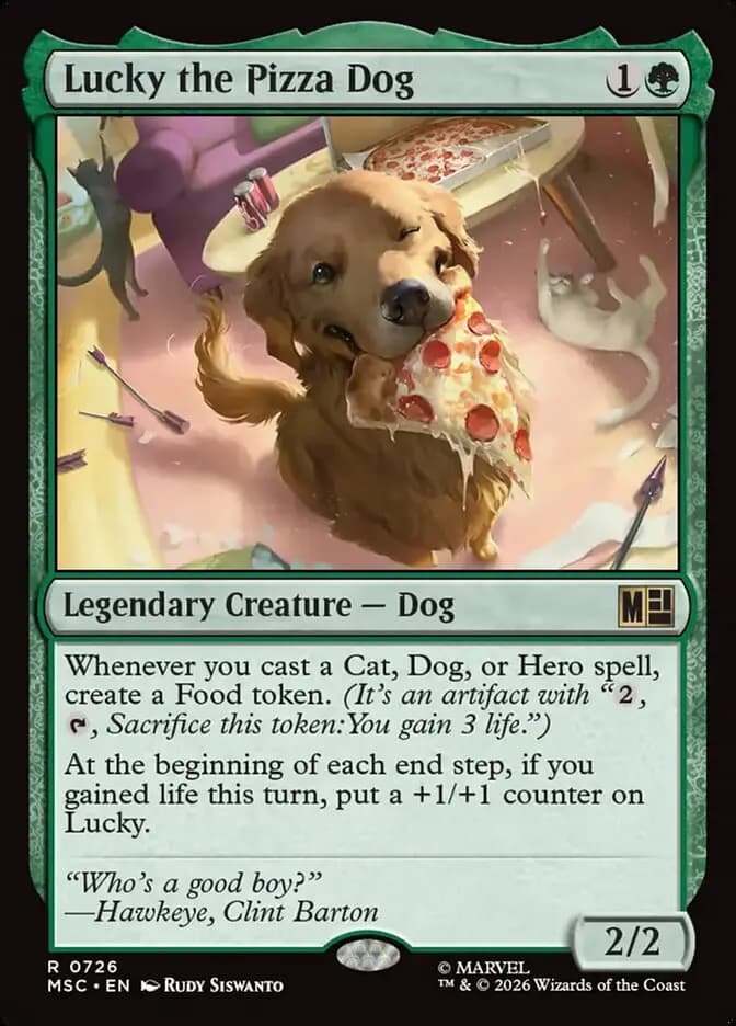 Card image of Lucky the Pizza Dog