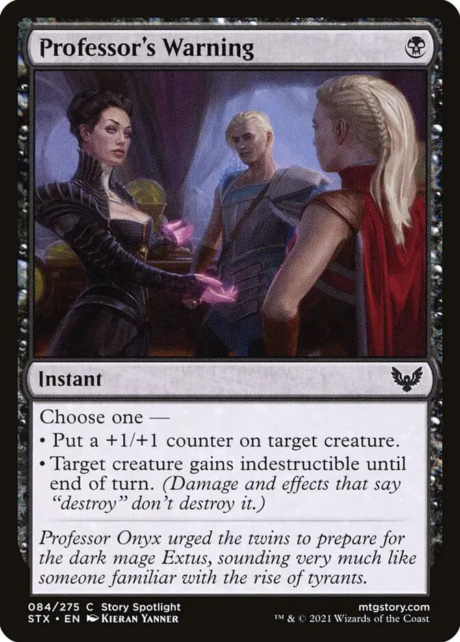 Card image of Professor's Warning