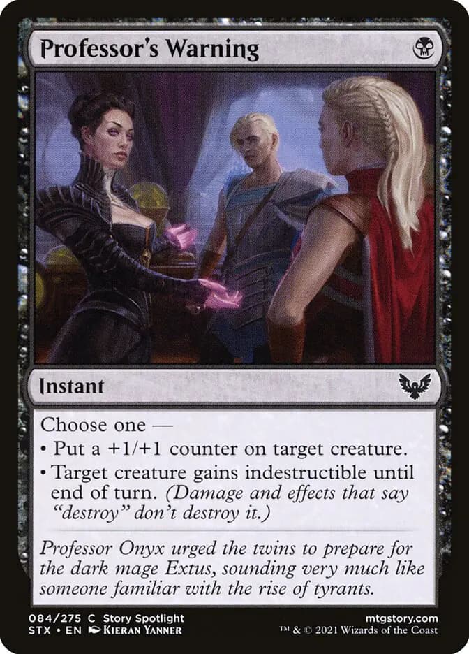Card image of Professor's Warning