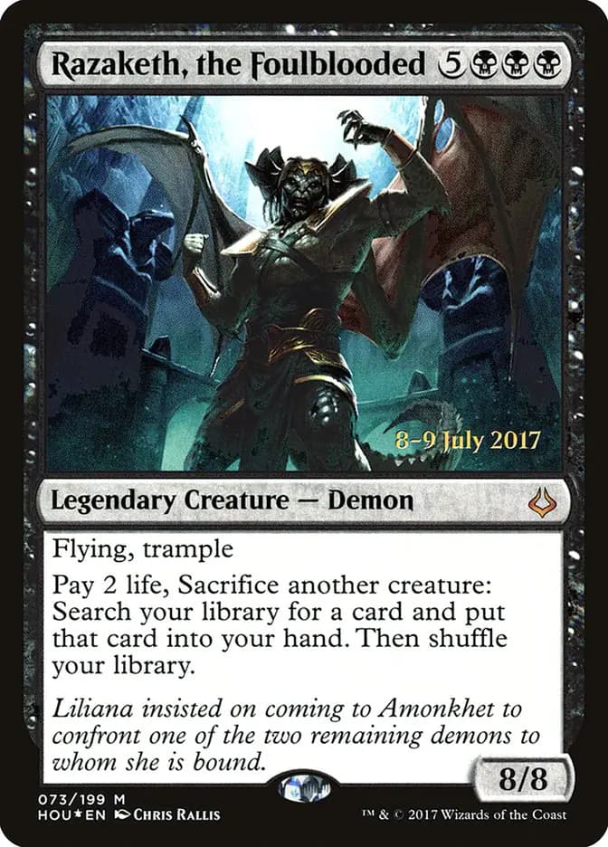 Card image of Razaketh, the Foulblooded
