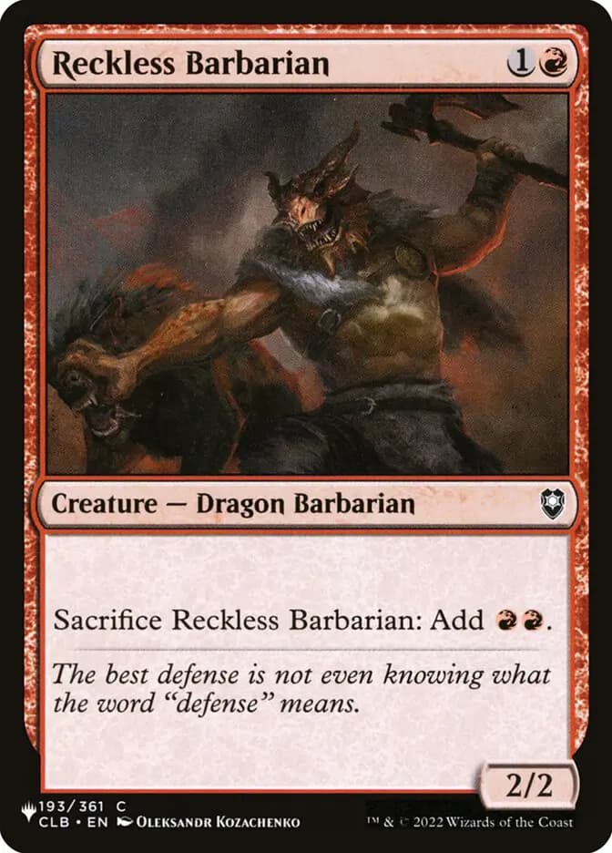 Card image of Reckless Barbarian