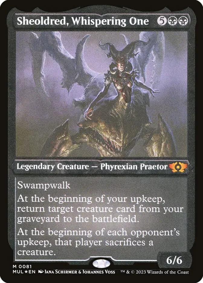 Card image of Sheoldred, Whispering One