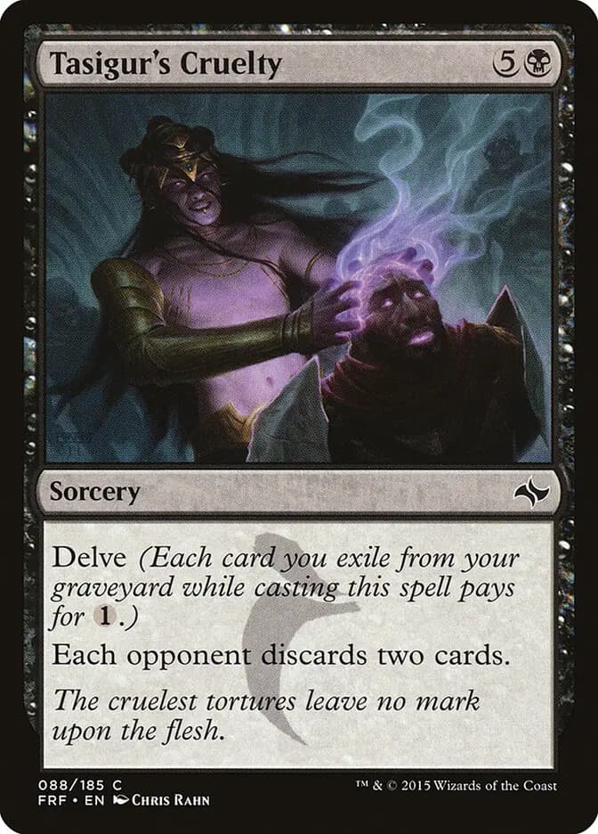 Card image of Tasigur's Cruelty