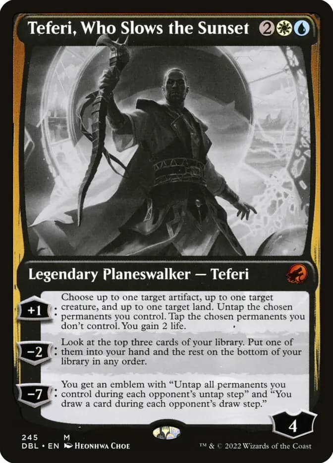 Card image of Teferi, Who Slows the Sunset