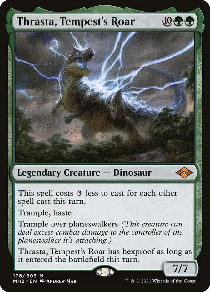 Card image of Thrasta, Tempest's Roar