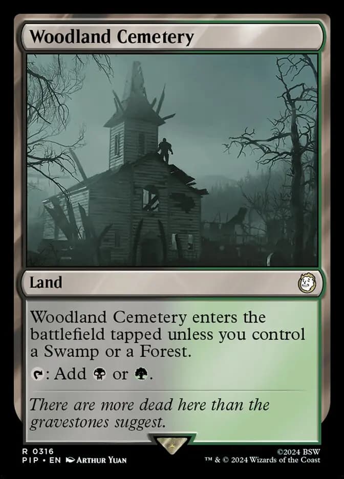 Card image of Woodland Cemetery