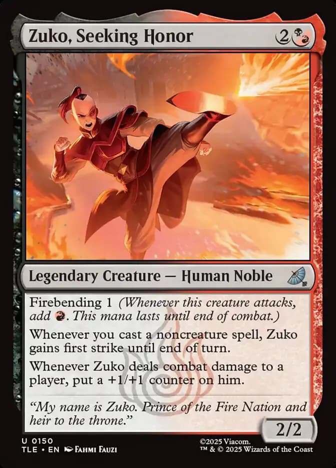 Card image of Zuko, Seeking Honor