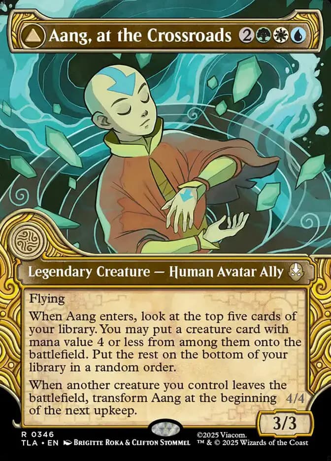Card image of Aang, at the Crossroads / Aang, Destined Savior