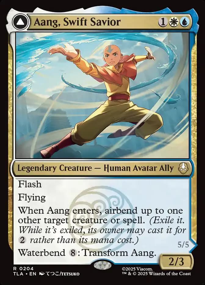 Card image of Aang, Swift Savior / Aang and La, Ocean's Fury