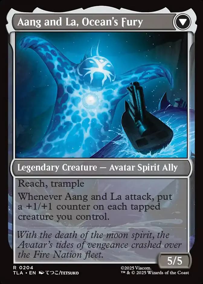 Card image of Aang, Swift Savior / Aang and La, Ocean's Fury