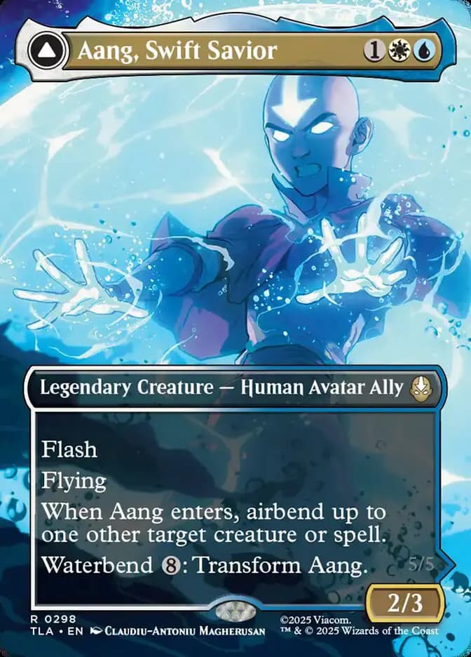 Card image of Aang, Swift Savior / Aang and La, Ocean's Fury