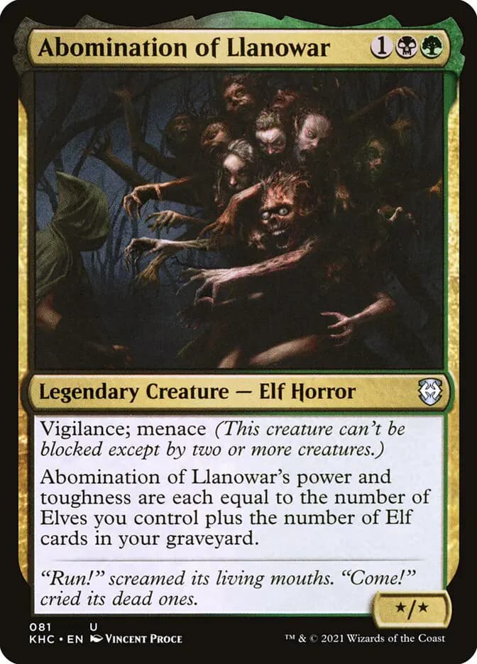 Card image of Abomination of Llanowar