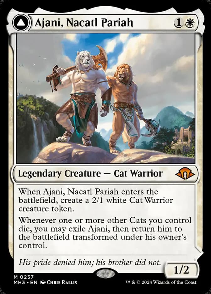 Card image of Ajani, Nacatl Pariah / Ajani, Nacatl Avenger