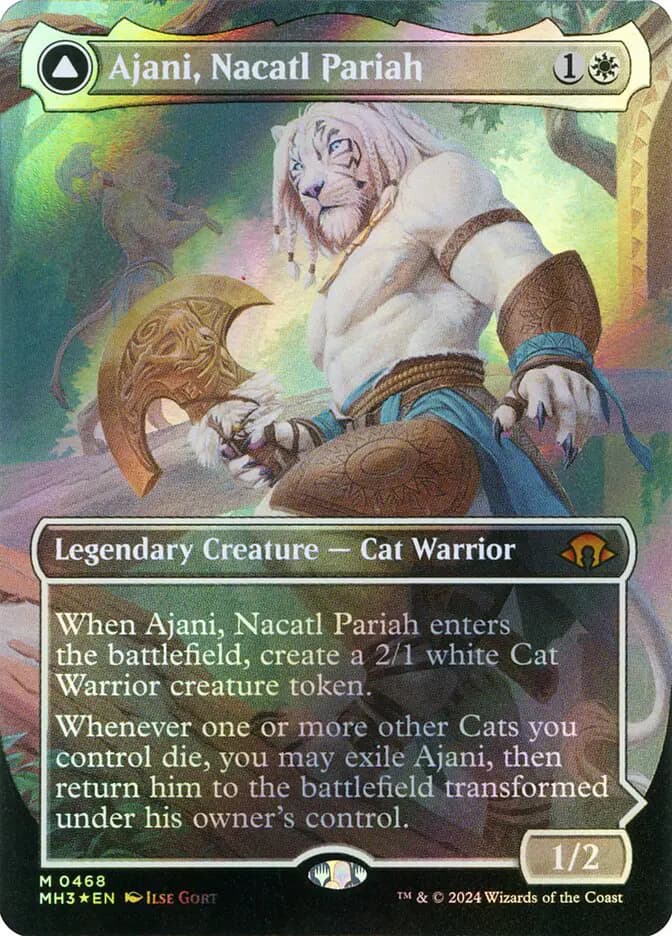 Card image of Ajani, Nacatl Pariah / Ajani, Nacatl Avenger