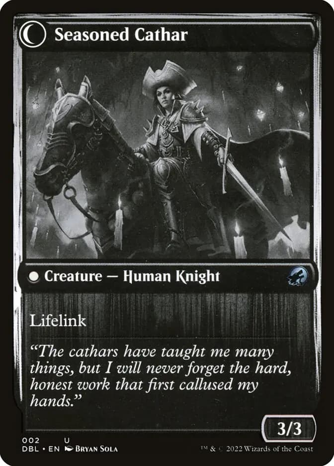 Card image of Ambitious Farmhand / Seasoned Cathar