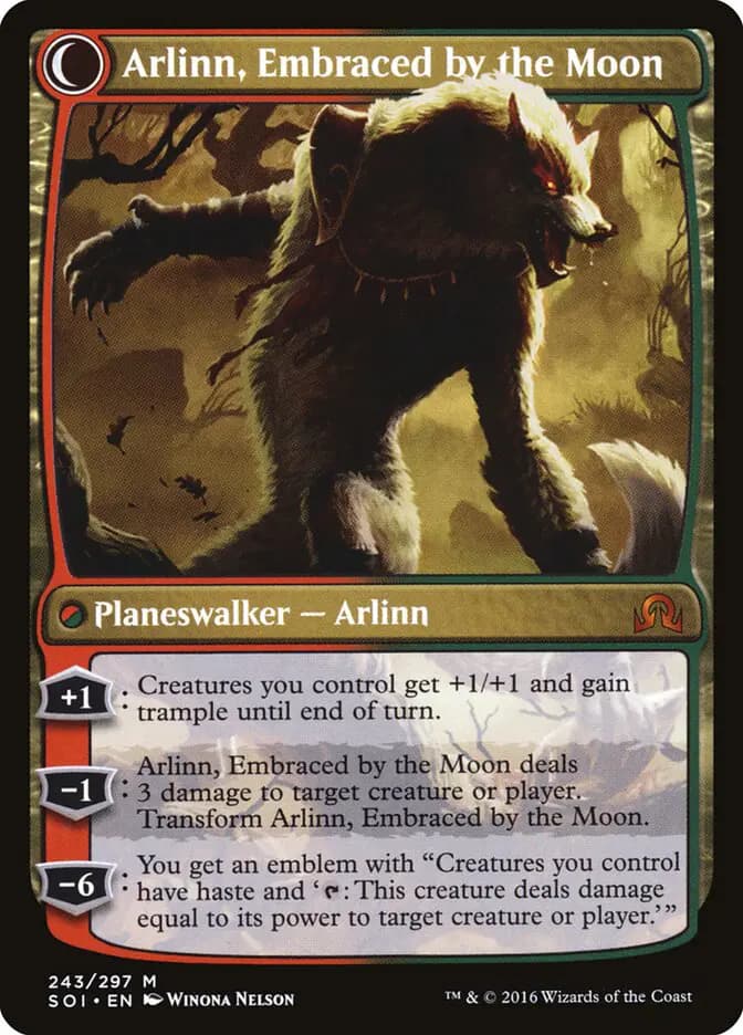 Card image of Arlinn Kord / Arlinn, Embraced by the Moon