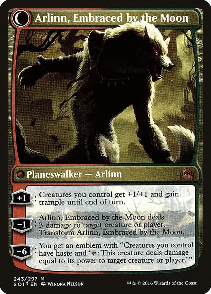Card image of Arlinn Kord / Arlinn, Embraced by the Moon