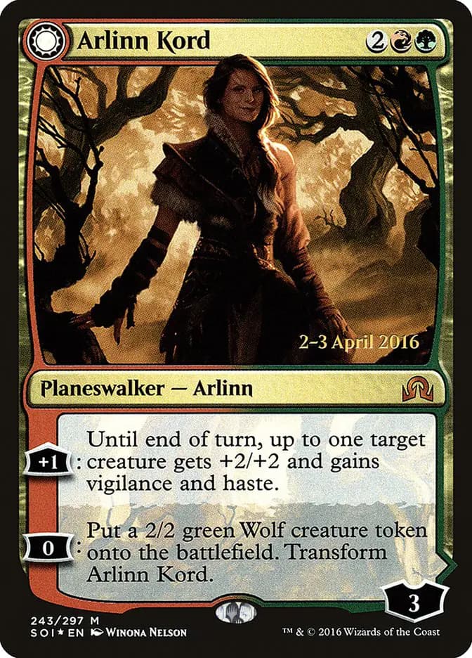 Card image of Arlinn Kord / Arlinn, Embraced by the Moon