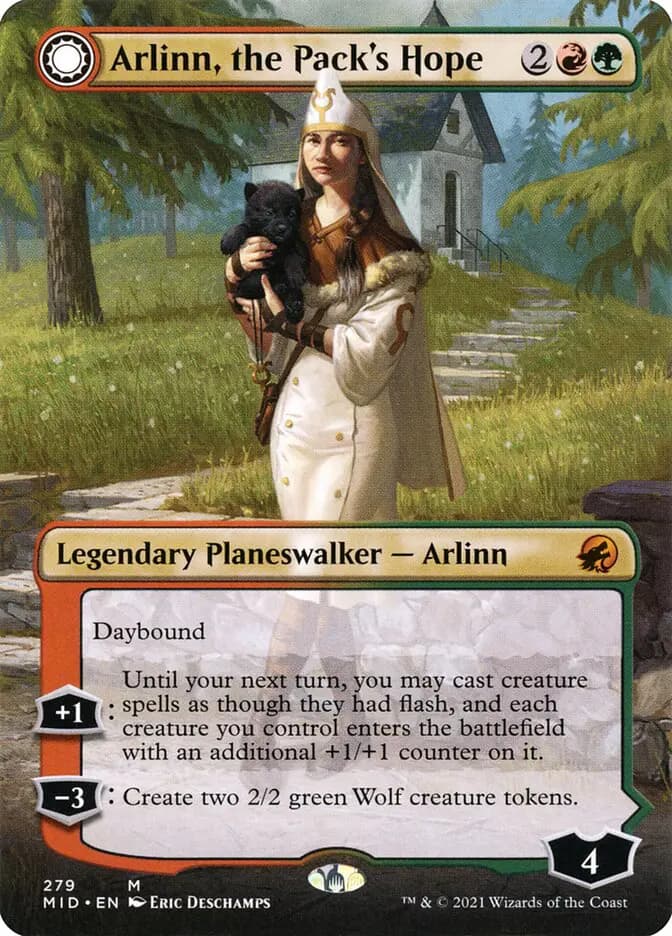 Card image of Arlinn, the Pack's Hope / Arlinn, the Moon's Fury