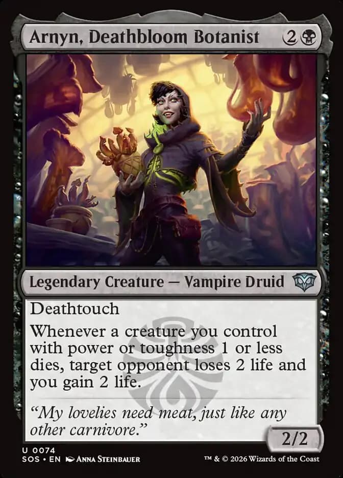 Card image of Arnyn, Deathbloom Botanist