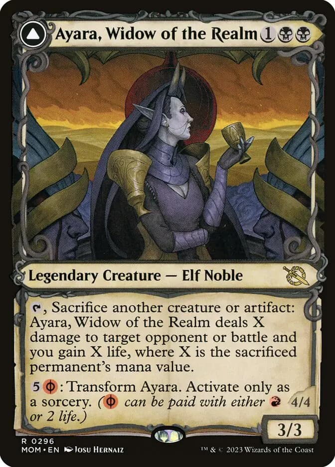 Card image of Ayara, Widow of the Realm / Ayara, Furnace Queen