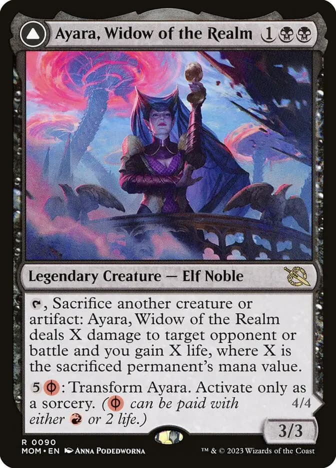 Card image of Ayara, Widow of the Realm / Ayara, Furnace Queen