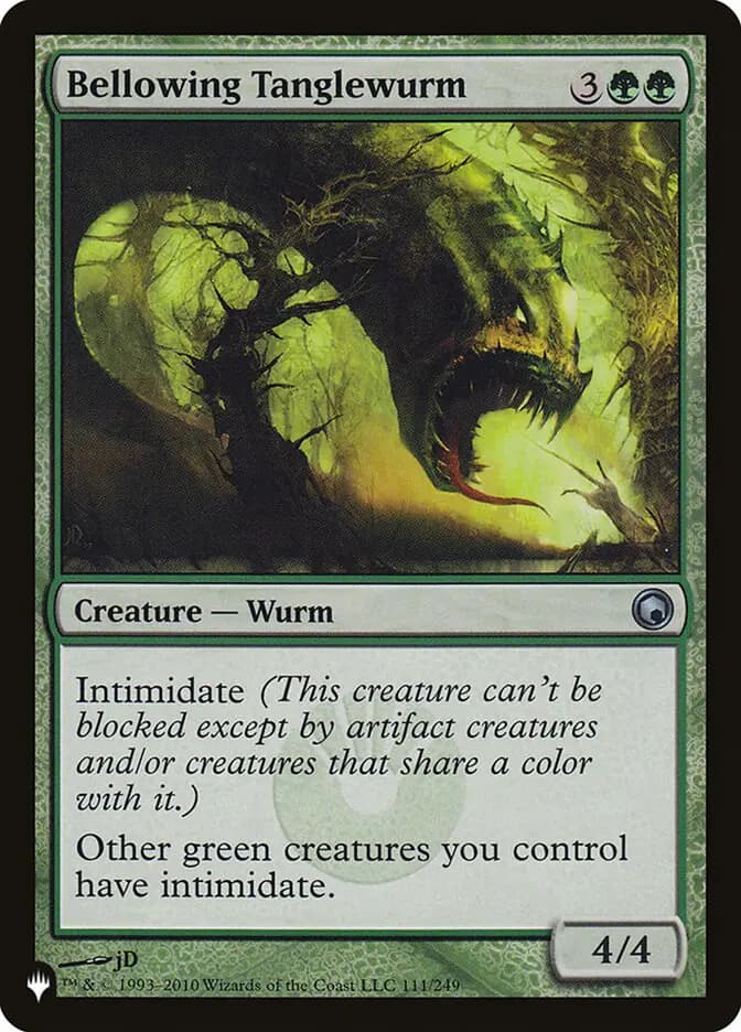 Card image of Bellowing Tanglewurm