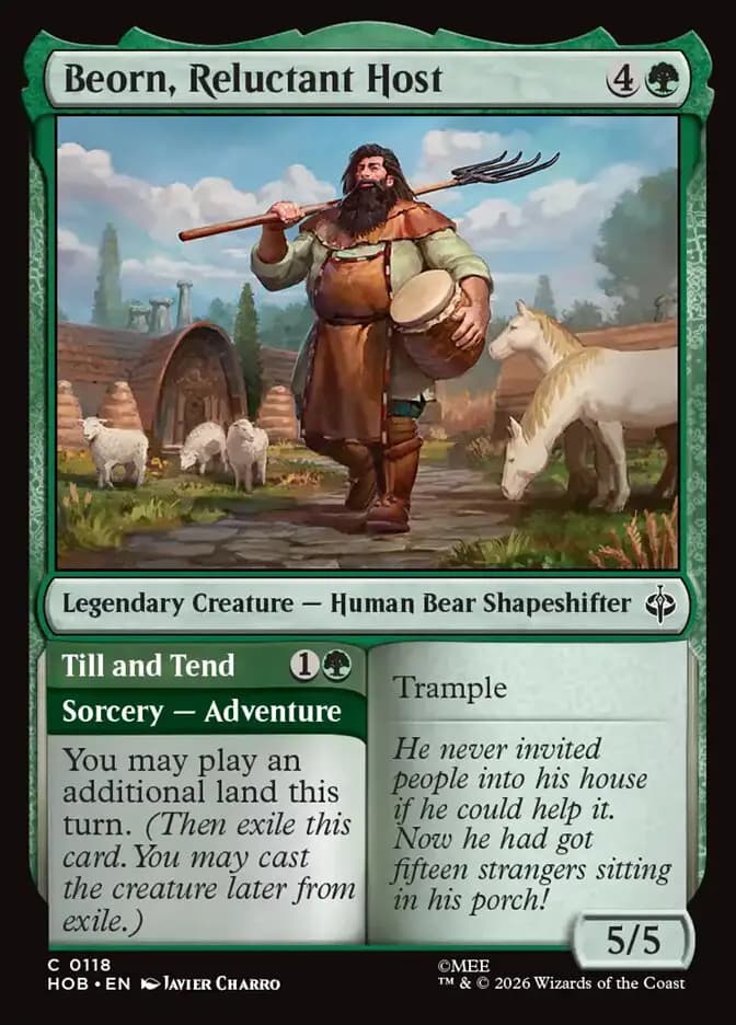 Card image of Beorn, Reluctant Host / Till and Tend