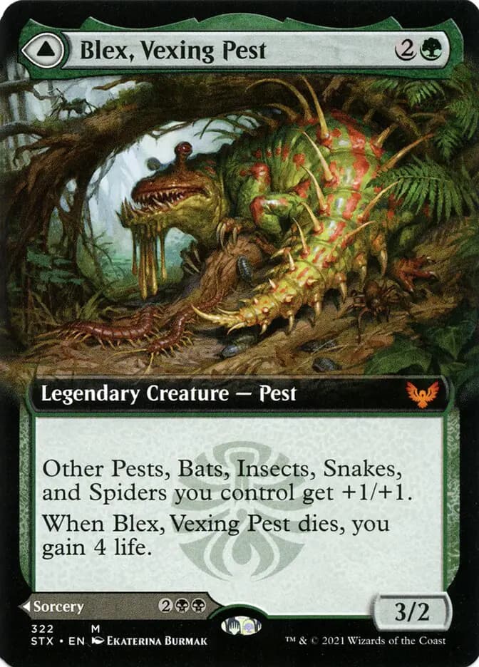 Card image of Blex, Vexing Pest / Search for Blex