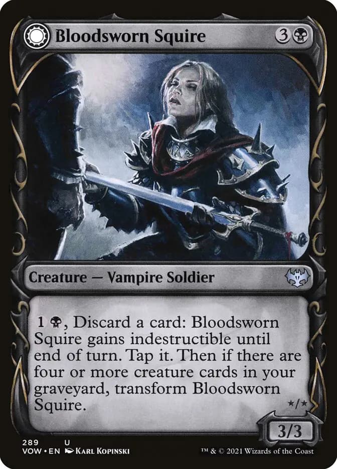 Card image of Bloodsworn Squire / Bloodsworn Knight
