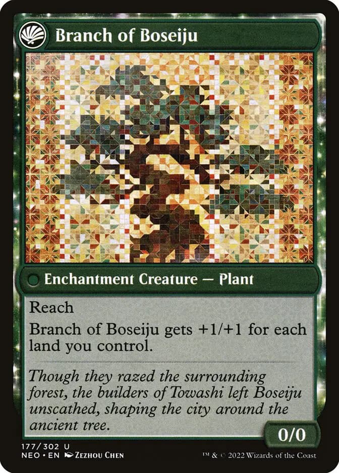 Card image of Boseiju Reaches Skyward / Branch of Boseiju