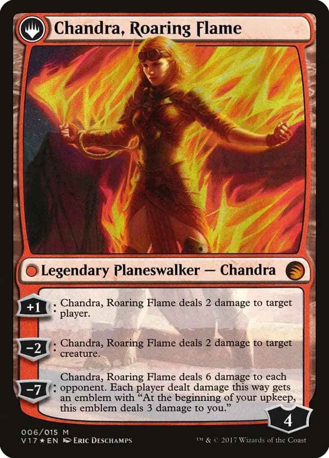 Card image of Chandra, Fire of Kaladesh / Chandra, Roaring Flame