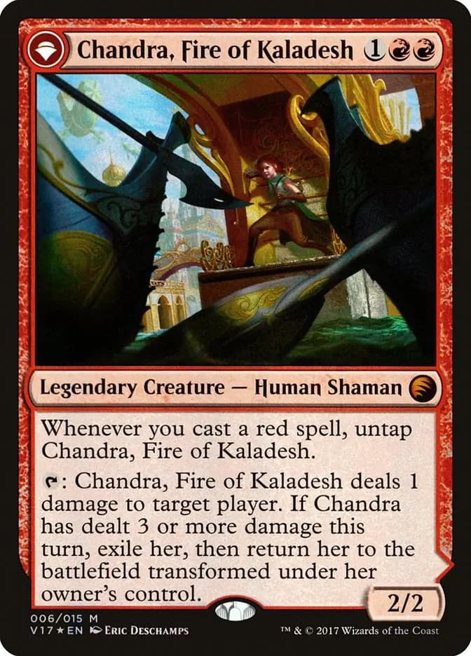 Card image of Chandra, Fire of Kaladesh / Chandra, Roaring Flame