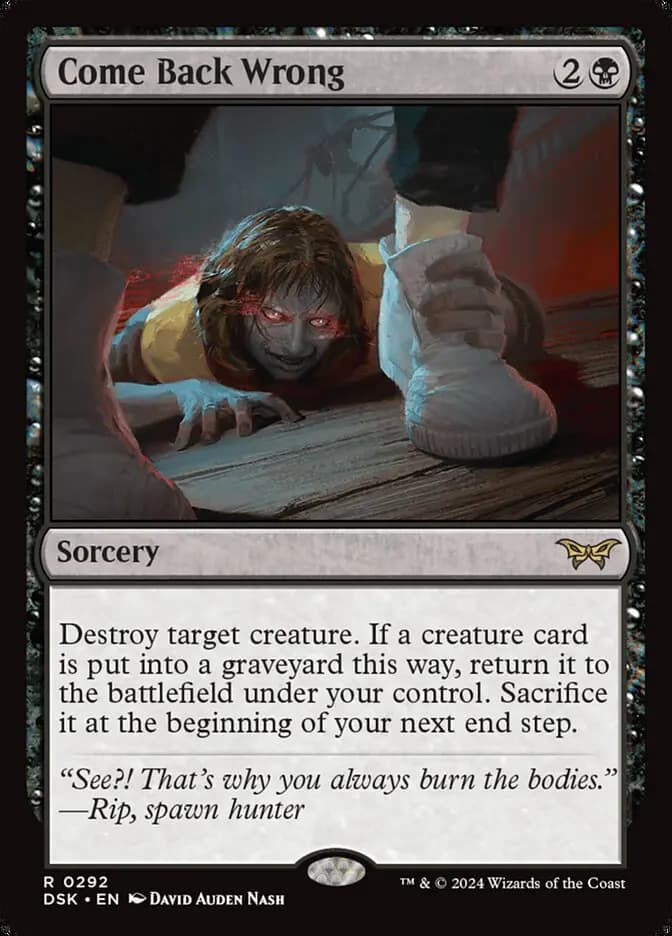 Card image of Come Back Wrong