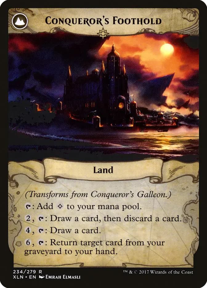 Card image of Conqueror's Galleon / Conqueror's Foothold
