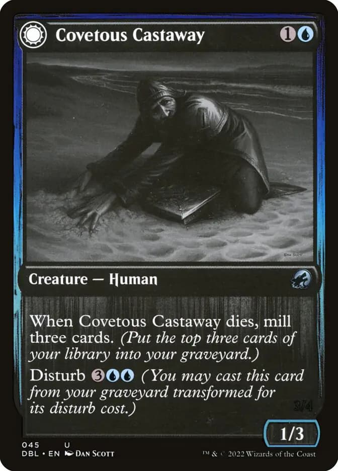 Card image of Covetous Castaway / Ghostly Castigator