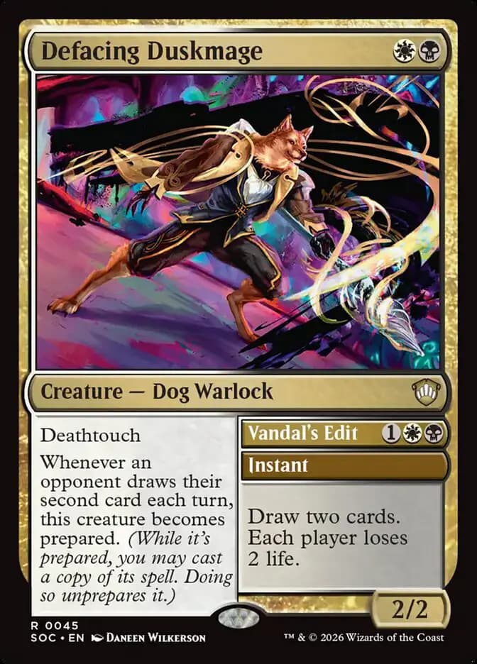 Card image of Defacing Duskmage / Vandal's Edit