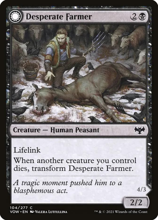 Card image of Desperate Farmer / Depraved Harvester